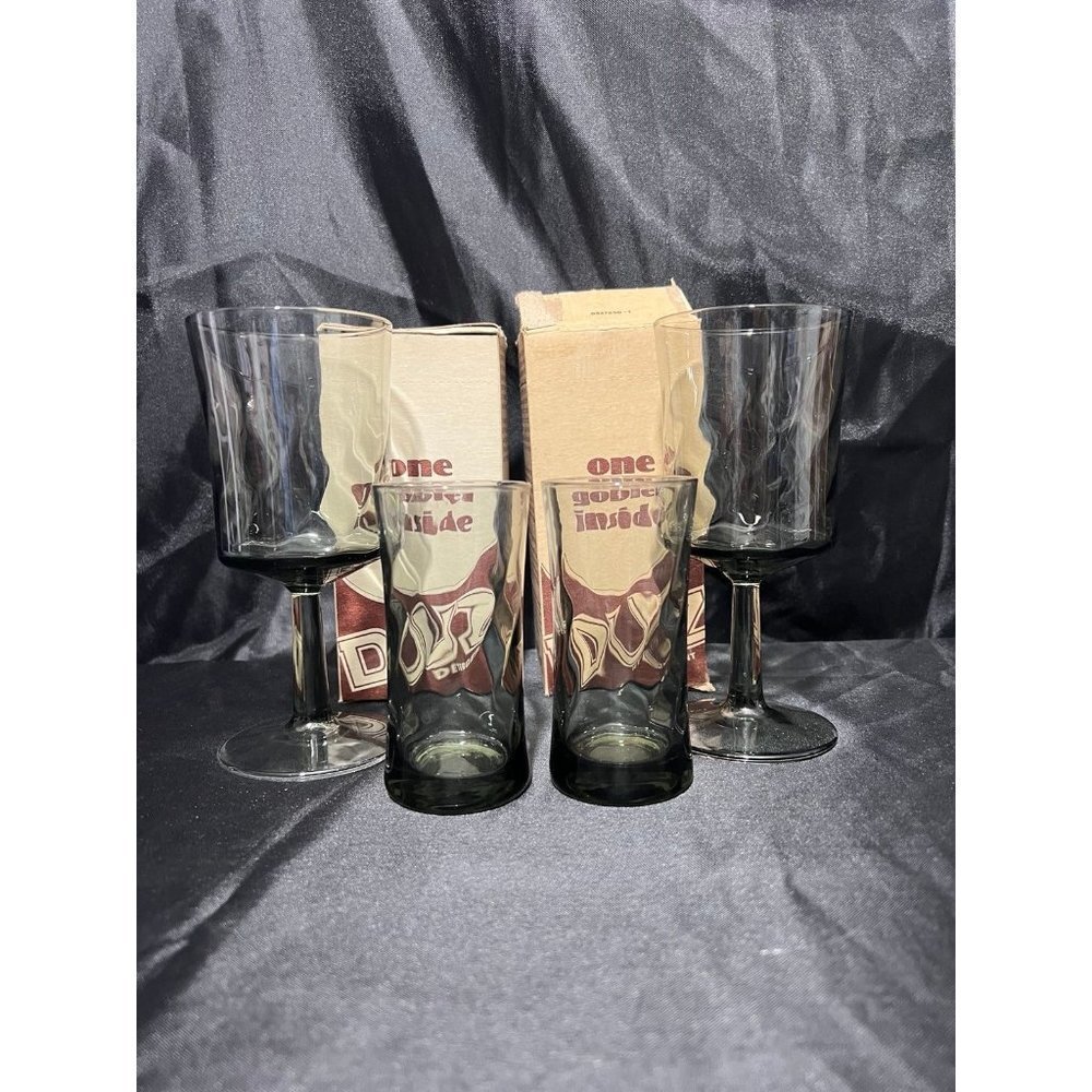 Vintage Duz Detergent Goblet Glasses
